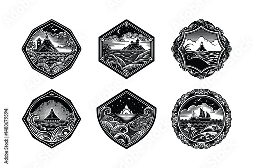  A Seascape Line Art Journey Tranquil Tides