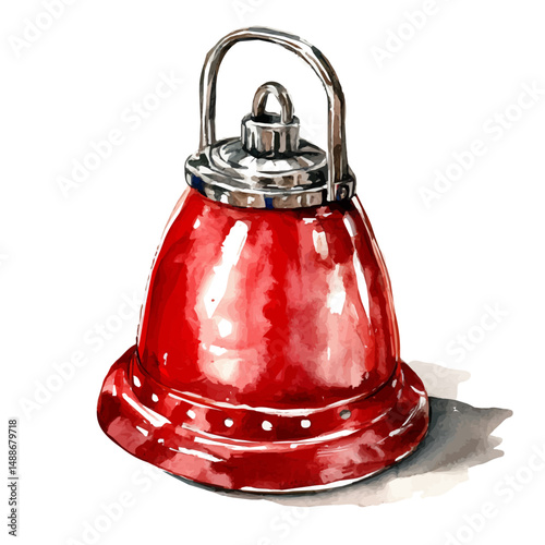 Wind-up Emergency Beacon, watercolor drawing vector, high quality, isolated on a white background.
