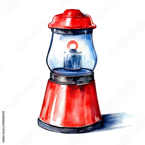 Wind-up Emergency Beacon, watercolor painting vector, high quality, isolated on a white background.