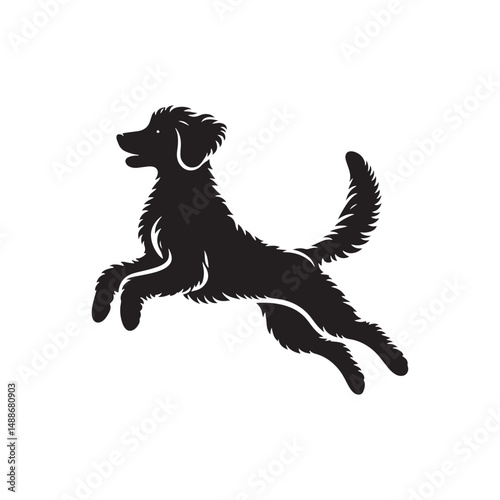 Wallpaper Mural Elegant Goldendoodle Dog Silhouette Captures the Playful Spirit, Friendly Nature, and Iconic Curly Coat of This Beloved Hybrid Breed in a Striking and Timeless Black Vector Design.
 Torontodigital.ca