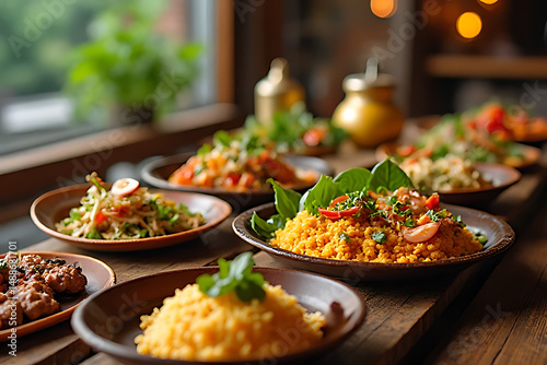 Wallpaper Mural Several varieties of Asian food are served on the table. Torontodigital.ca