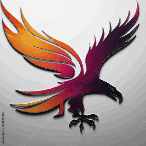 Abstract vector illustration design of an animal or human head silhouette with a star or sea symbol