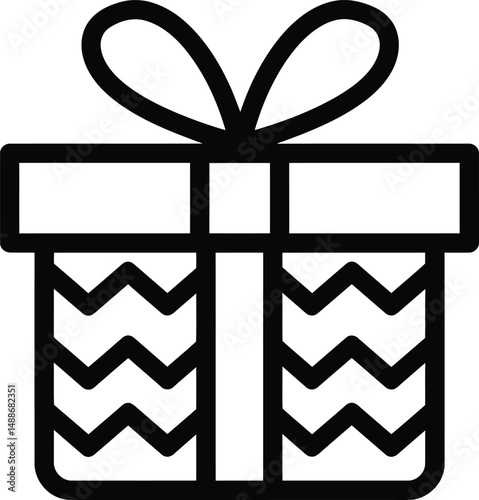 Gift box present zigzag icon

