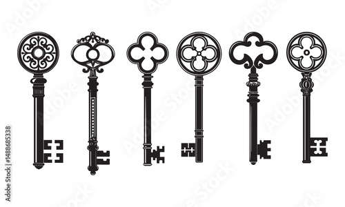set of keys silhouettes