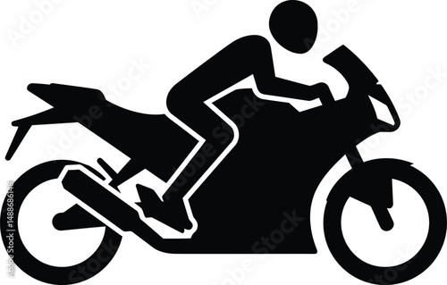 Dynamic Racing Motorcycle Silhouette High Speed Motion Blur

