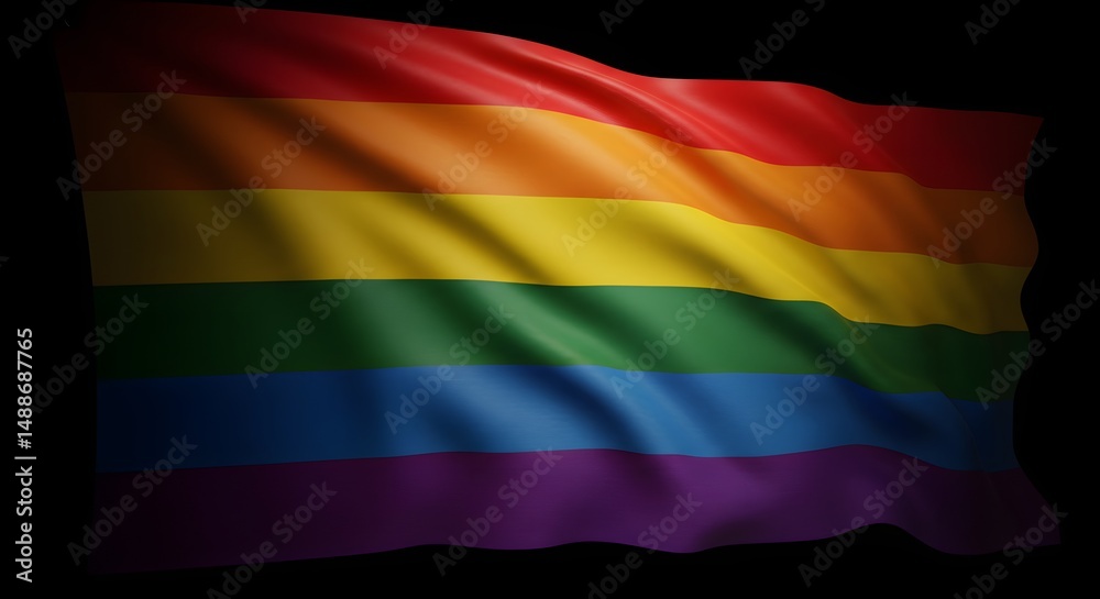 Fototapeta premium Rainbow Flag A Symbol of Pride, LGBTQ+ Rights, and the Celebration of Diversity