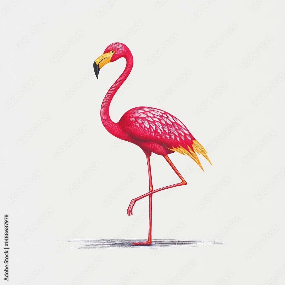 Fototapeta premium Flamingo Standing on One Leg