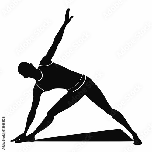 Silhouette art illustration of a yoga pose
