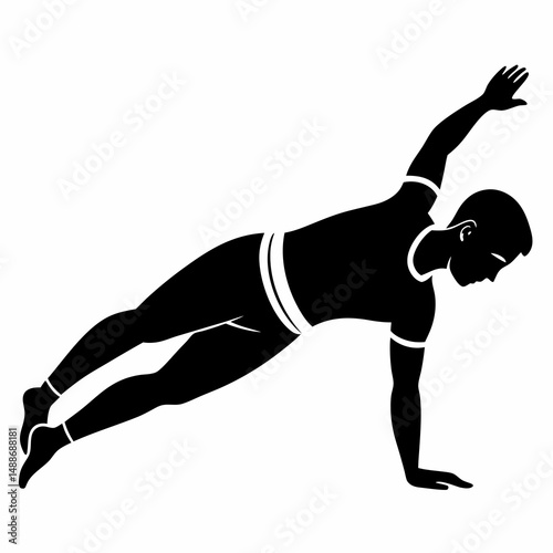 Silhouette art illustration of a yoga pose