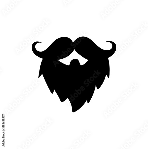 Beard silhouette vector icon