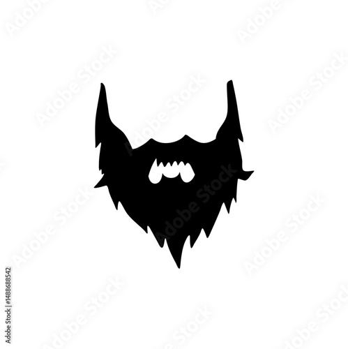 Beard silhouette vector icon