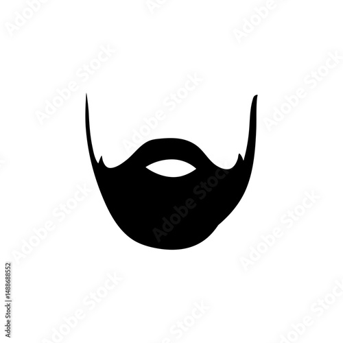 Beard silhouette vector icon