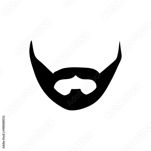Beard silhouette vector icon