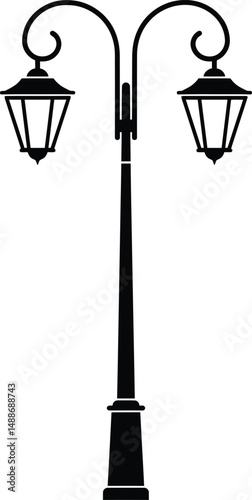 street lamp, lamp post, black and white, silhouette, minimalist, architectural, urban design, industrial, minimalistic, high contrast
