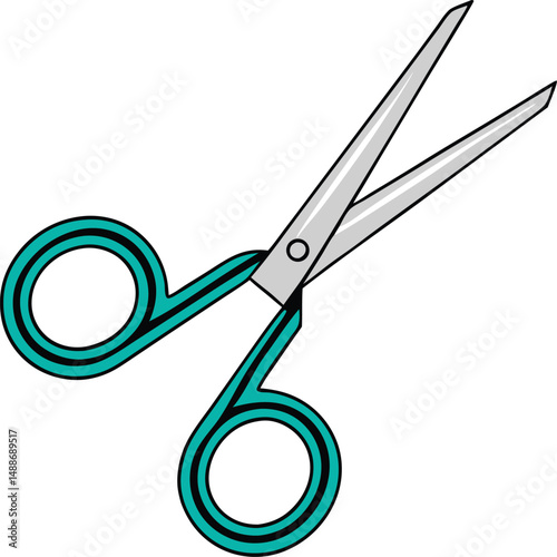 Open scissors icon. Cut symbol. Paper clippers Shears sign. Hairdresser pictogram vector illustration.