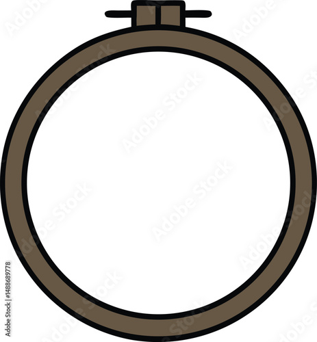 an embroidery hoop icon on a white background,  needlework and textiles