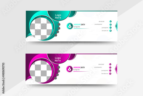 Email signature design template with editable
