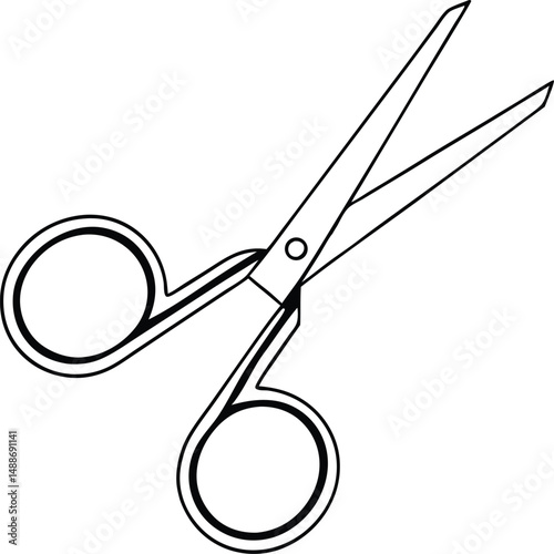 Open scissors icon. Cut symbol. Paper clippers Shears sign. Hairdresser pictogram vector illustration.