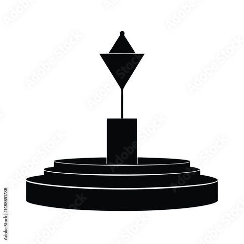 Tiered Platform Geometric Silhouette.
