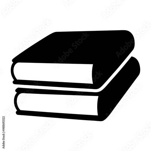 Two stacked books, possibly textbooks or novels, in simple black silhouette