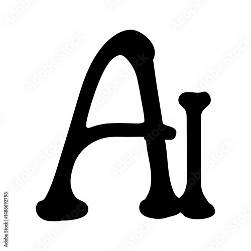 Bold artistic rendition of the letters A and i against white background
