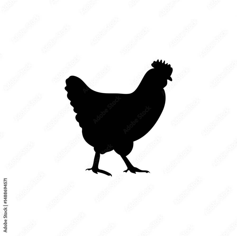 Chicken black silhouettes icon Chicken black silhouettes icon