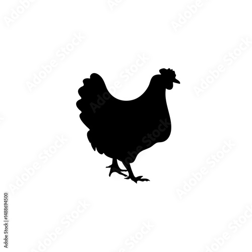 Chicken black silhouettes icon