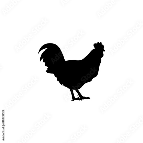 Chicken black silhouettes icon