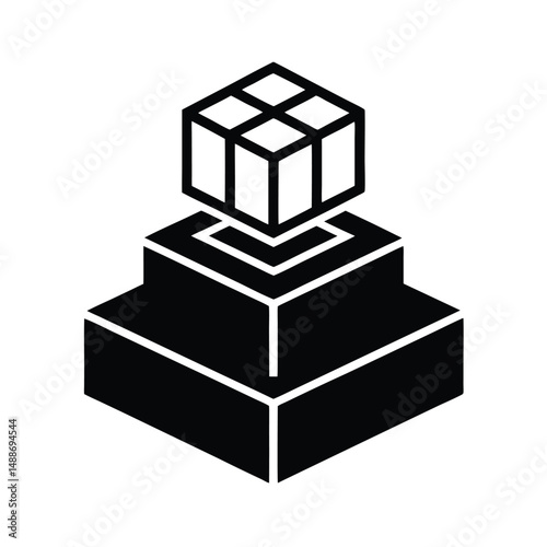 Cube Tiered Base Silhouette.

