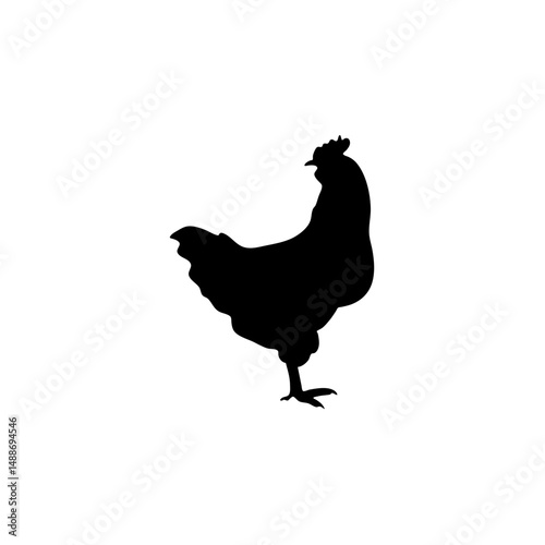 Chicken black silhouettes icon