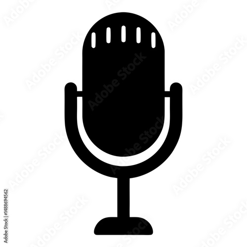 Vintage microphone icon, a symbol of sound recording and broadcasting equipment