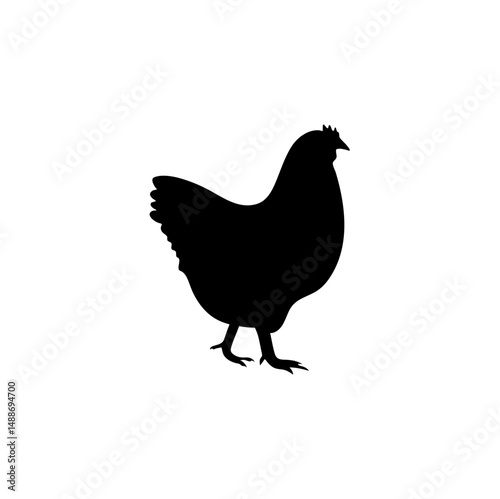 Chicken black silhouettes icon