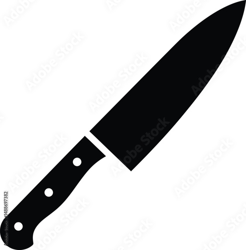 Minimalist Black Kitchen Knife with Sharp Steel Blade

