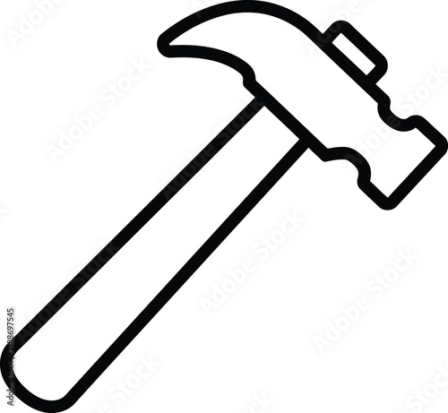 Minimalist Hammer Tool Silhouette Illustration

