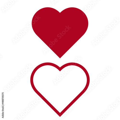
Set of red heart vector icons for Valentines day, vector set heart shape, Heart, love, romance.