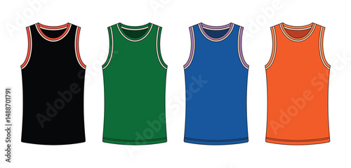 Four Color Basketball Jerseys Design Template