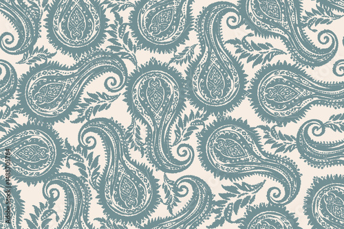 Vector damask seamless pattern background. Patchwork abstract Ikat floral embroidery.Ethnic oriental traditional. Aztec African boho paisley patterns. Design for texture, fabric, clothing, decoration 