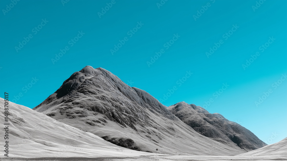 Rocky mountain landscape under clear blue sky