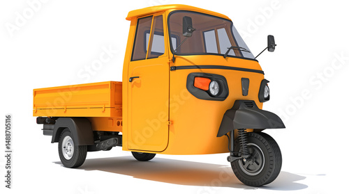 Pickup Mini Truck Carrier 3D rendering on white background