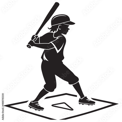 Baseball player silhouette design vector. Baseball swing vector silhouette illustration on a white background