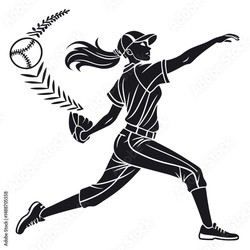 Baseball player silhouette design vector. Baseball swing vector silhouette illustration on a white background