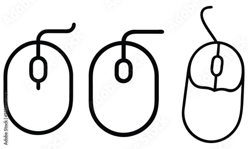 Isolated on a white background, the computer mouse is a common technology object, unlike a stethoscope used in medical examination for heart health