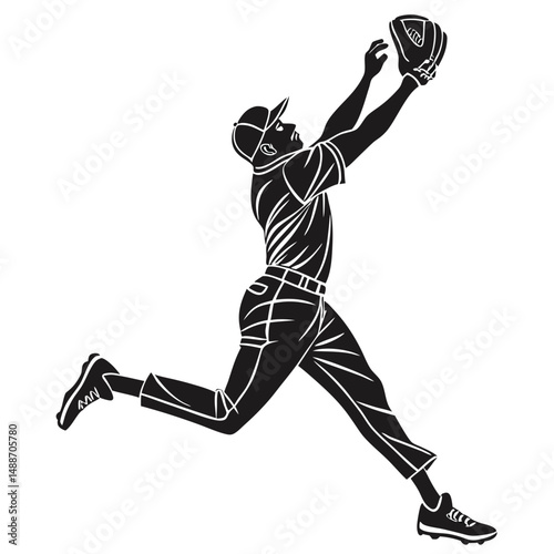 Baseball player silhouette design vector. Baseball swing vector silhouette illustration on a white background