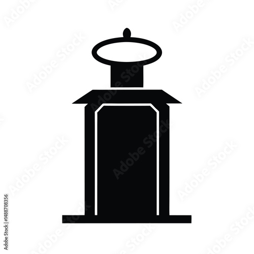 Podium and Debate Stand Silhouette Vectors.
