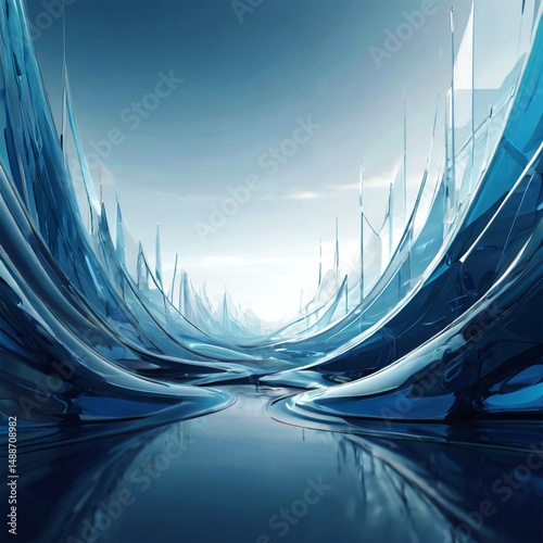 Abstract blue design with wave illustration background, featuring a vector pattern of blue curves and lines for business wallpaper or digital backdrop