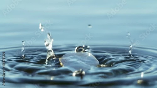 Ultra Slow Motion Fishing Lure Water Impact Droplets Flying