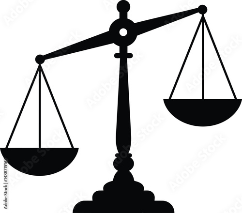 Balance Scale Silhouette Icon of Justice

