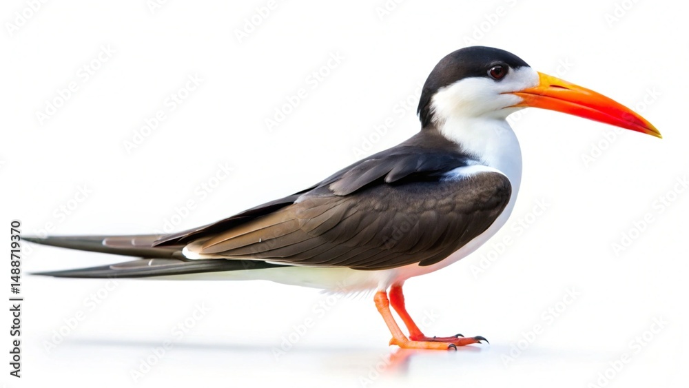 Fototapeta premium indian skimmer isolated on white background