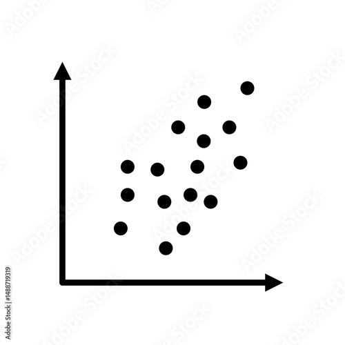 Positive or negative correlation icon