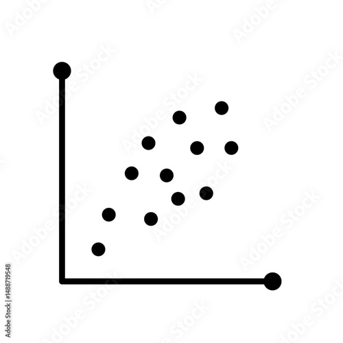 Positive or negative correlation icon
